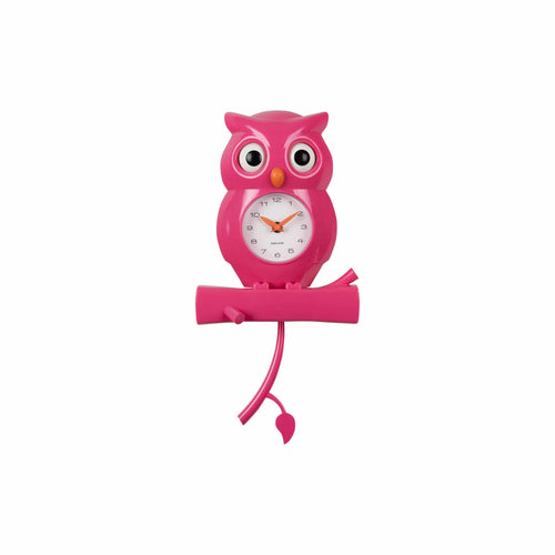 Karlsson wandklok Owl Pendulum - roze - 20x8.5x37.5cm - vtwonen shop