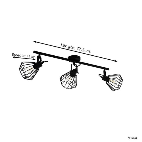 EGLO spot Tabillano - e27 - 77,5 cm - zwart