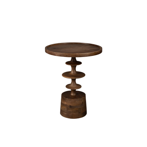 Dutchbone Cath Bijzettafel Rond 46 cm Mangohout  - Bruin - vtwonen shop