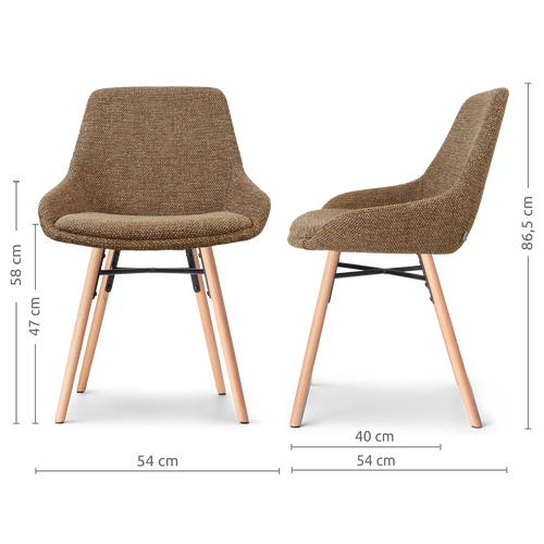 Nolon Nena-Isa eetkamerstoel bruin blend - houten onderstel