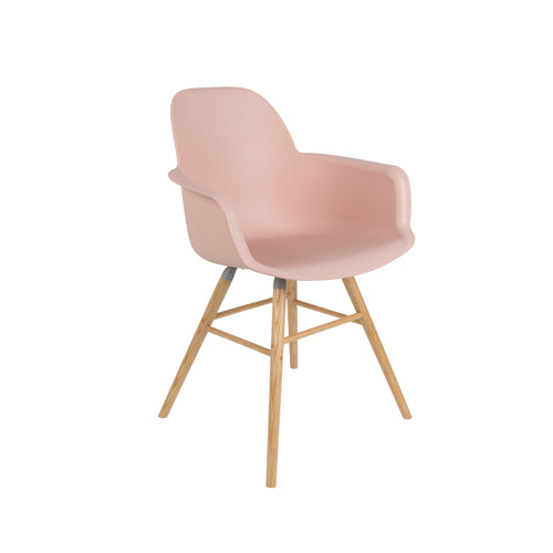 Zuiver Albert Kuip Eetkamerstoelen met armleuning Roze - Set van 2 - vtwonen shop