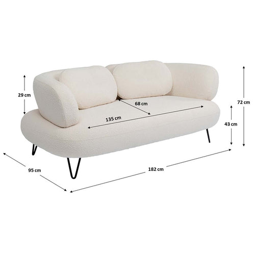 Kare Design Sofa Peppo 2-Zits wit