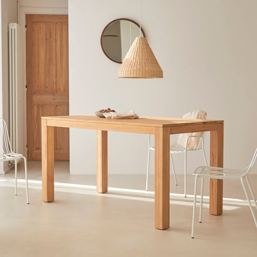 Tikamoon Rechthoekige tafel in massief teakhout voor 4/6 personen - Naturel - vtwonen shop
