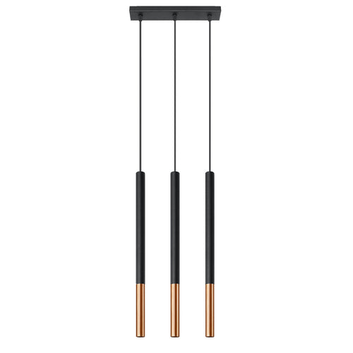 Sollux Lighting Hanglamp MOZAICA 3L zwart/koper - 30x5x90cm