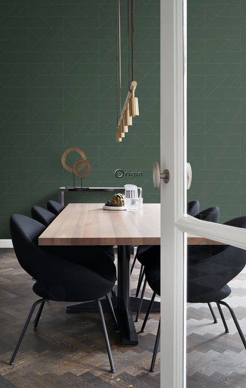 Origin Wallcoverings behang grafische lijnen groen - 0,53 x 10,05 m - 347728 - vtwonen shop