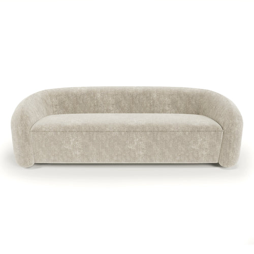 Sia Home - Rechte slaapbanken VICTORIA - Fluweel met structuur - Beige - 220cm