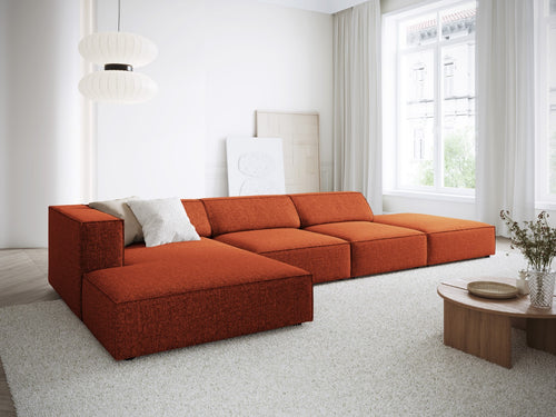 Cosmopolitan Design linker hoekbank Arendal 5-zits, chenille, terracotta - 166x341x70cm
