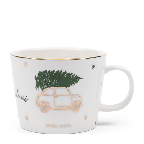 Rivièra Maison RM Driving Home For Christmas Mug - Porselein - Wit - vtwonen shop