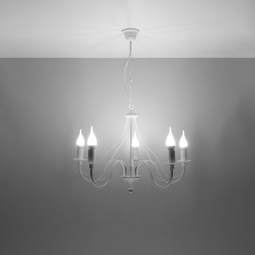 Sollux Lighting Kroonluchter MINERWA 5 wit - 60x60x80cm