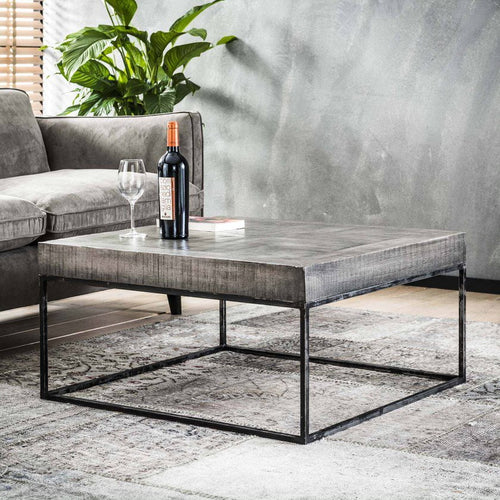 Giga Meubel Salontafel Grado Small - Grijs Hout - 80x80x40cm