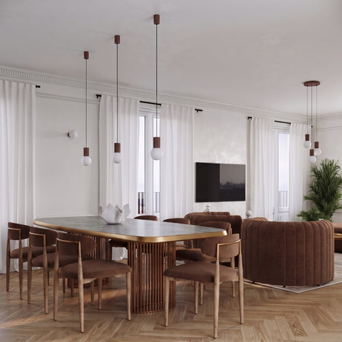 Sollux Lighting Hanglamp HALO 1 bruin - 12x12x120cm
