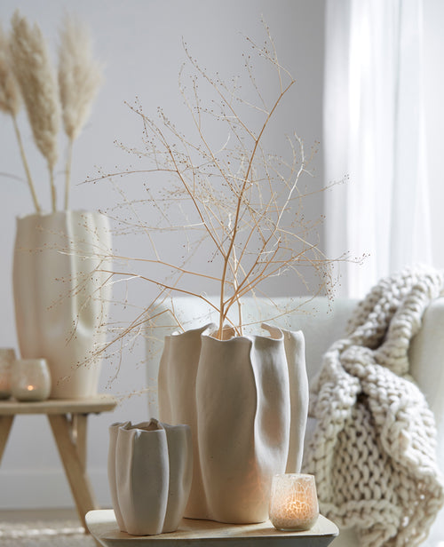 Light & Living vaas SANGULI - 15x14.5x19cm - wit