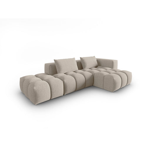 Cosmopolitan Design - Modulaire hoekbank rechts Verona 4-zits, structurele stof zand - 145x265x70cm