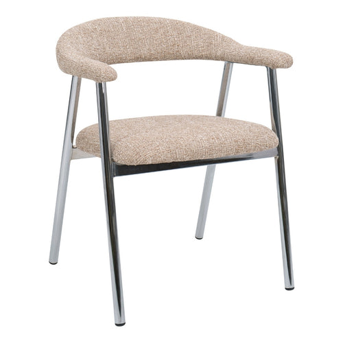 DÉJA Living Eetkamerstoel Sorø - Taupe/Chrome - Set van 2