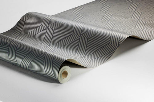 Borastapeter behang geometrische vormen donkergrijs - 53 cm x 10.05 m - 661000