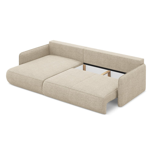 LaMiaSofa hoekbank links Palermo - chenille stof - donkerbeige - 240x148x86