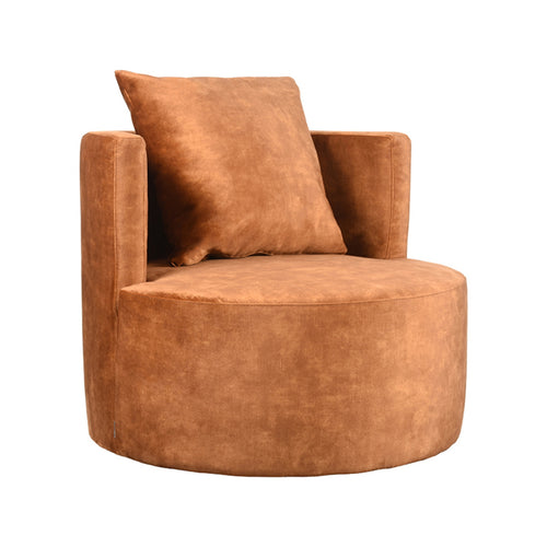 LABEL51 Fauteuil Evy - Oranje Velvet - 90x90x75cm