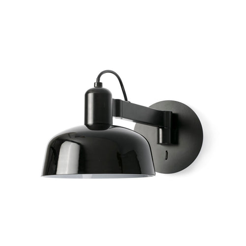 Faro TATAWIN Dome Wandlamp Glanzend Zwart