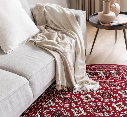 Interieur05 Rond vintage vloerkleed Marad Rood Interieur 05 - 100 x 100 cm