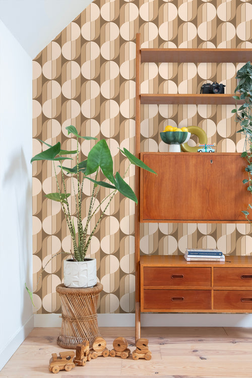 ESTAhome behang retro ornamenten bruin - 50 x 900 cm - 131588