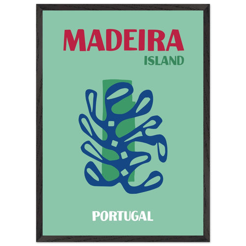 Artfulprints Poster met Lijst Portugal - Madeira   - 50x70 cm - Groen