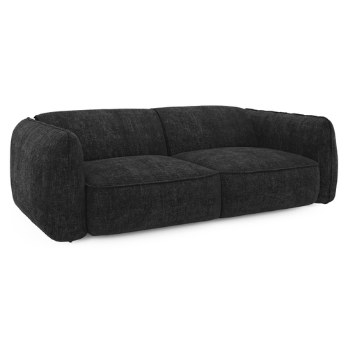 Sia Home - Rechte bank LIVIA - Fluweel weefsel - Donker antraciet - 230cm - vtwonen shop