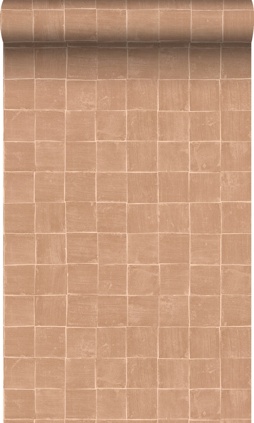 Origin Wallcoverings behang tegelmotief licht terracotta - 50 x 900 cm - 348048 - vtwonen shop