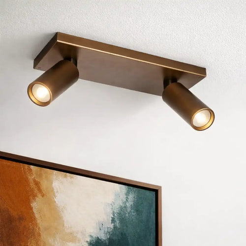 Freelight spot Scolo - 2 lichts - 28  x 12   cm - brons goud