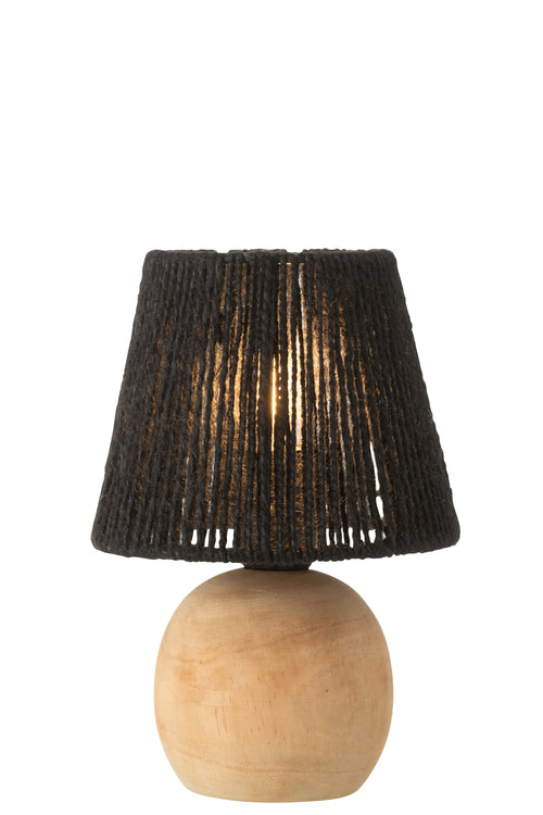 J-Line lamp - hout/metaal - zwart - LED lichtjes - vtwonen shop