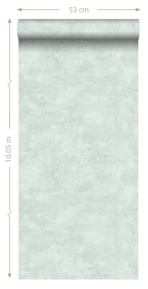 ESTAhome behang betonlook mintgroen - 53 cm x 10.05 m - 138905