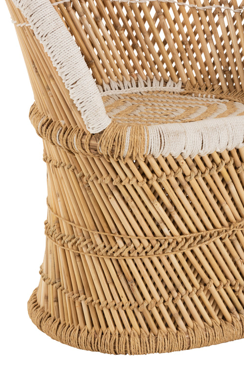 J-Line kinderstoel Rugsteun - bamboe - naturel/wit - vtwonen shop