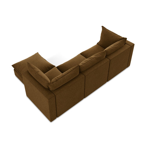LaMiaSofa hoekbank rechts Ravenna - velours - mosterd - 255x165x77