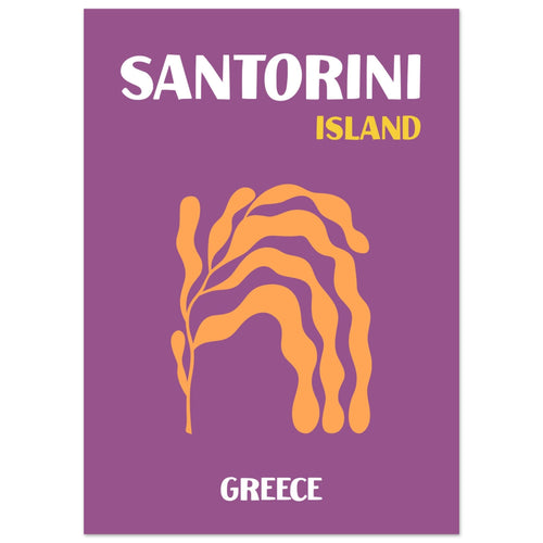 Artfulprints Poster Griekenland - Santorini   - 50x70 cm - Paars