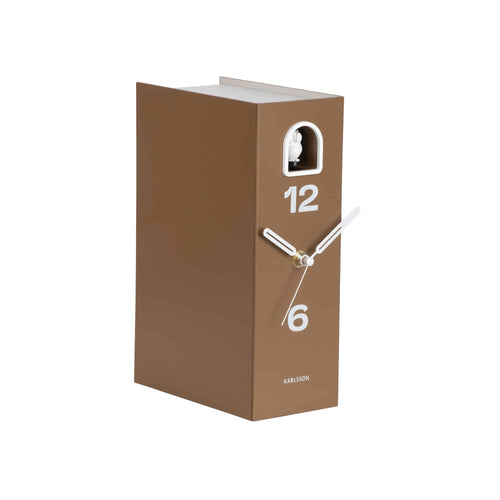 Karlsson tafelklok Book Owl - bruin - 17.4x9.5x25cm