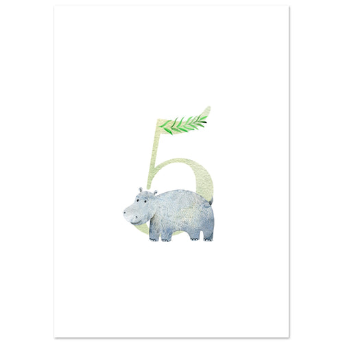 Artfulprints  Cijfer 5 kinderkamer   poster A4 21x29.7 cm - vtwonen shop