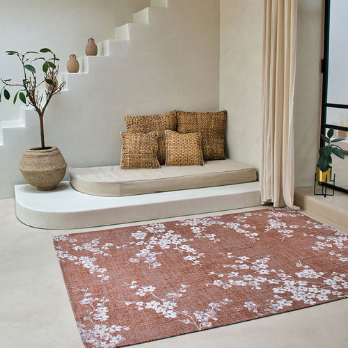 Louis De Poortere binnen & buiten machinewasbaar vloerkleed Sakura van 70% gerecycled PET - roze - 280x390cm