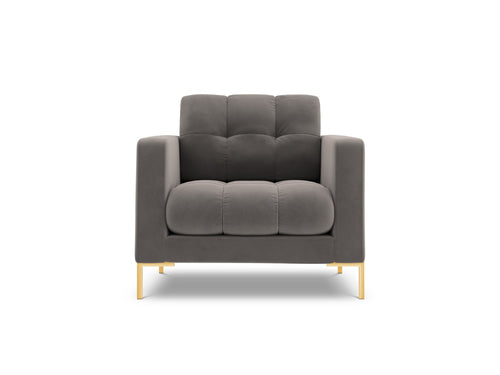 Cosmopolitan Design Fauteuil Bali flueel, lichtgrijs - 96x87x75cm