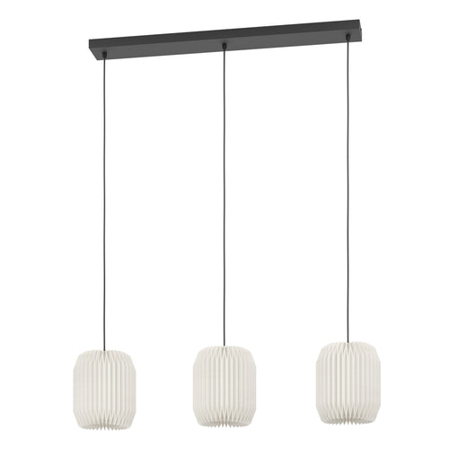 EGLO hanglamp Belgrave - e27 - 88 cm - zwart/wit - papier - vtwonen shop