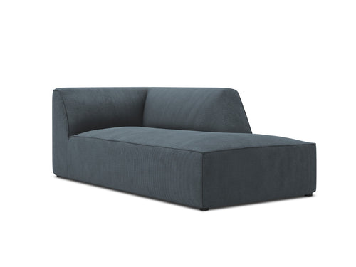 Micadoni rechter chaise longue Ruby ribfluwelen, blauw - 180x93x69cm