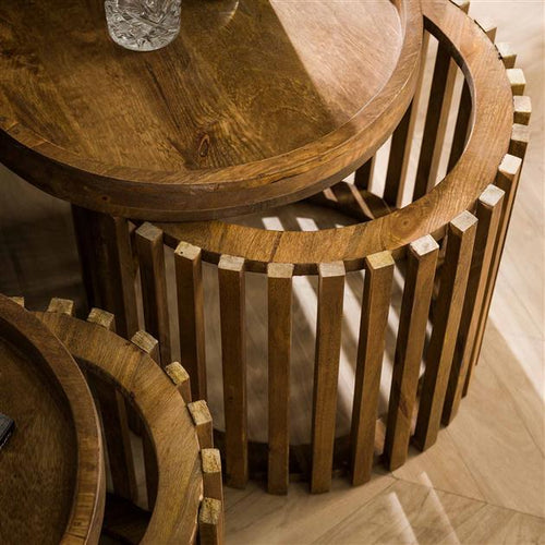 Giga Meubel Bijzettafel Tweak - Naturel Hout - Set van 2 - 45x45x45cm
