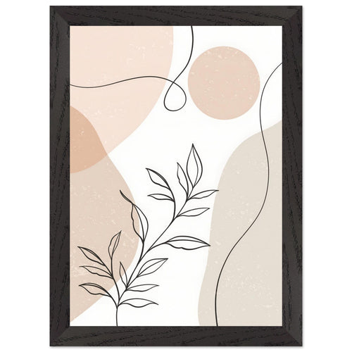 Artfulprints Poster met Lijst Boho – Whispering lines   - A4 21x29.7 cm - beige