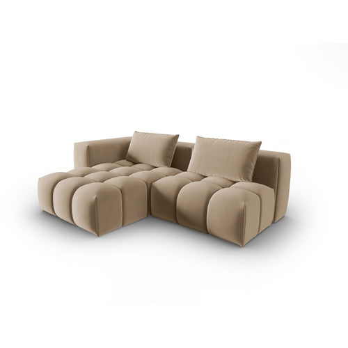 Cosmopolitan Design - Modulaire hoekbank links Verona 3-zits, flueel zand - 145x205x70cm