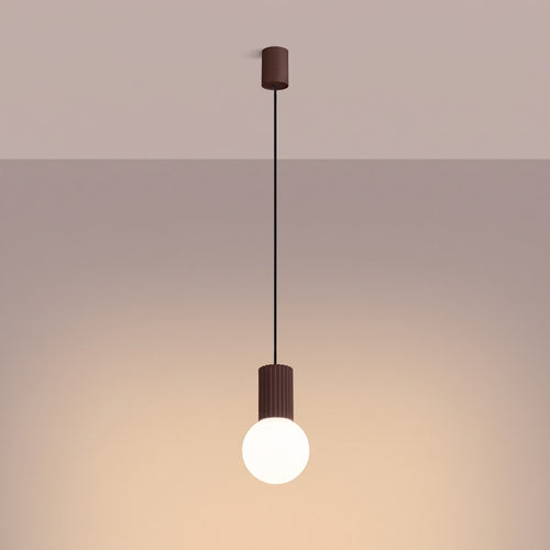 Sollux Lighting Hanglamp HALO 1 bruin - 12x12x120cm