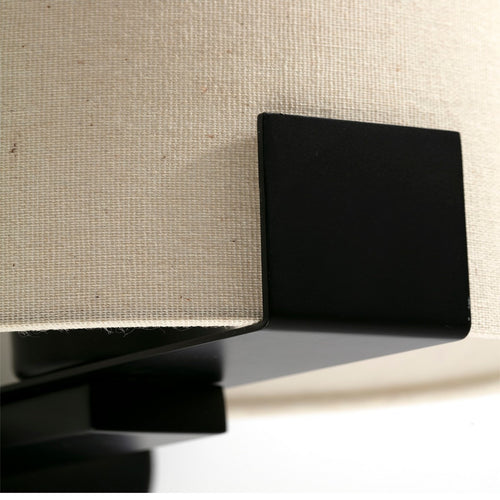 Faro NILA Wandlamp Met Kap Mat Zwart Met Off White Kap