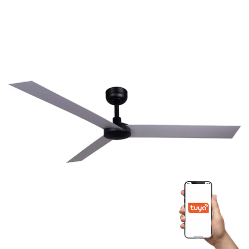 Faro Cruiser XL 3-blads plafondventilator matzwart, aluminium Tuya Smart System