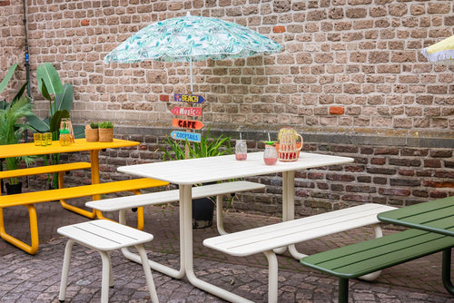 MaximaVida metalen picknicktafel Max ivoor - 150 cm - vtwonen shop