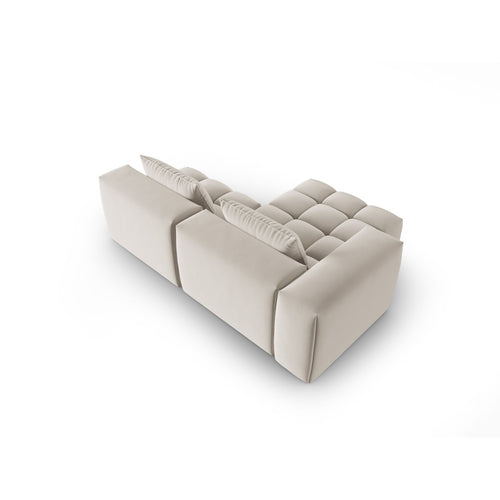 Cosmopolitan Design - Modulaire hoekbank links Verona 3-zits, flueel ecru - 145x205x70cm
