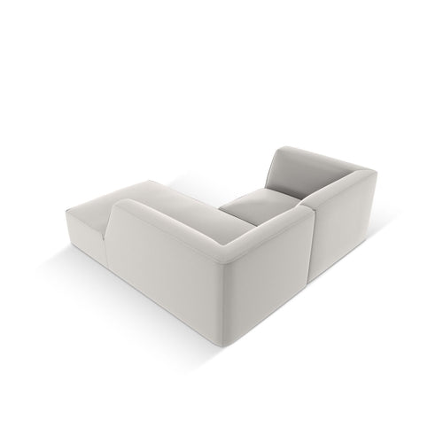 Cosmopolitan Design - Modulaire hoekbank rechts Siena 3-zits, imitatieleer lichtgrijs - 180x186x69cm