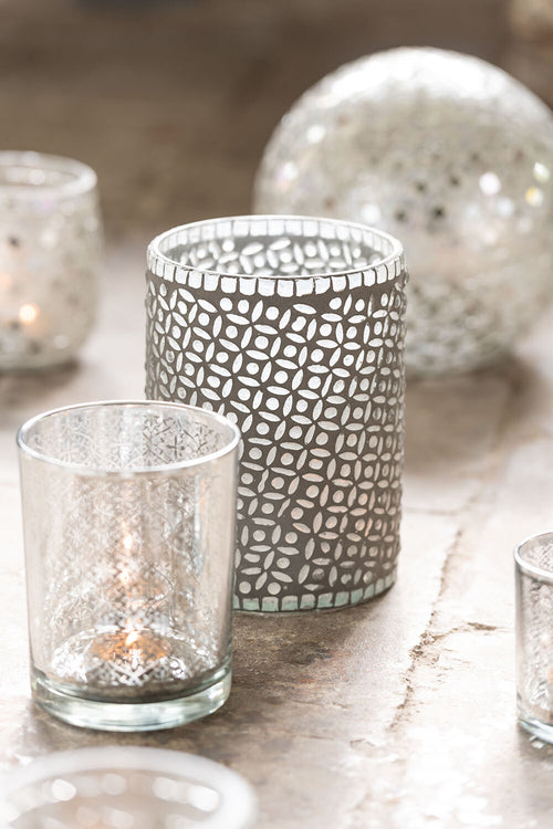 J-Line kaarshouder Oosters - glas - zilver - 3 stuks - vtwonen shop