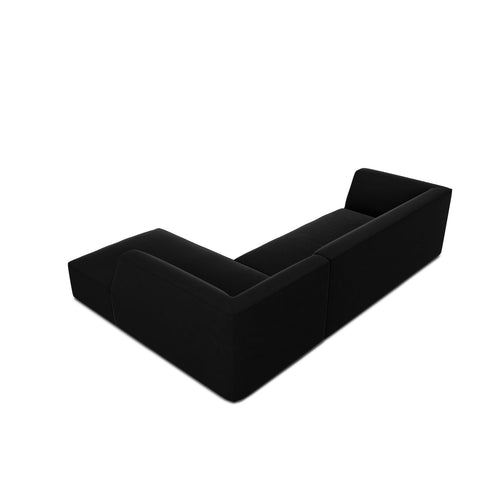 Cosmopolitan Design - Modulaire hoekbank rechts Siena 4-zits, flueel zwart - 180x273x69cm